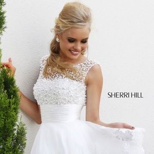 SHERRI HILL white dress  (No.4302)